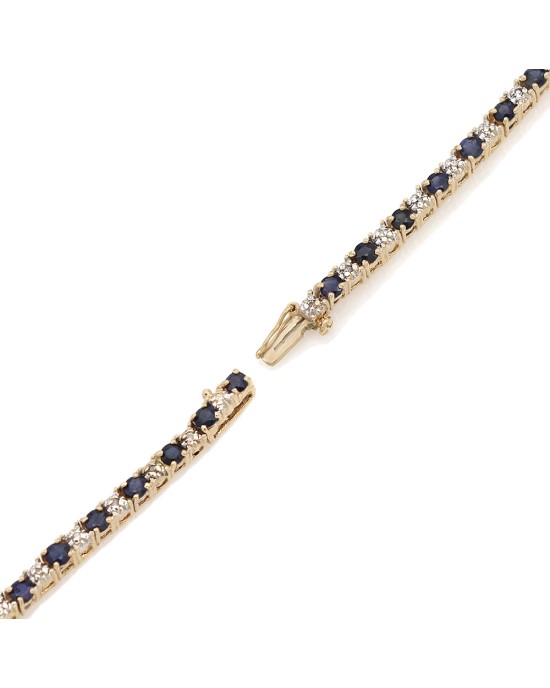 Alternating Sapphire and Diamond Inline Bracelet